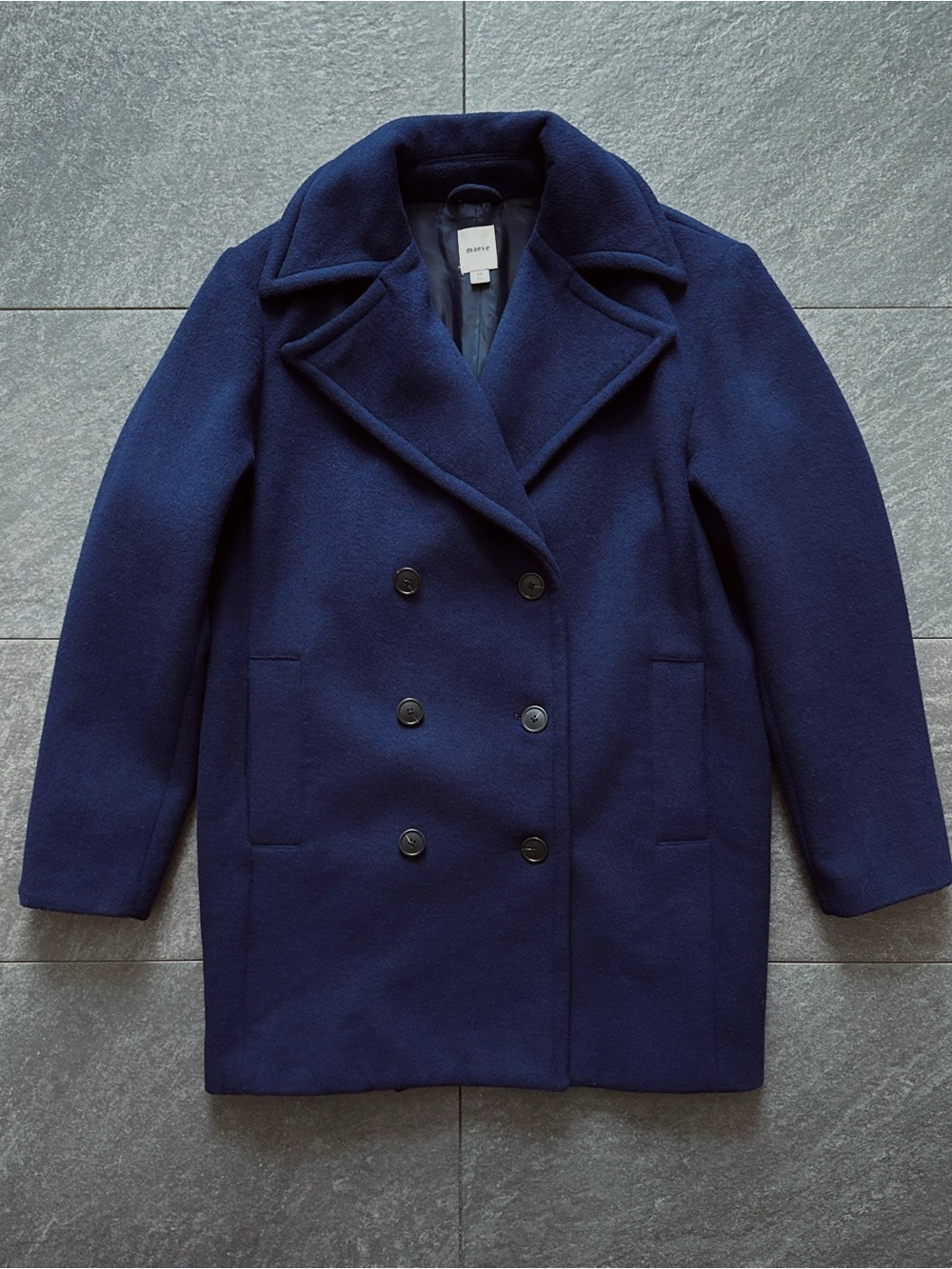 Maeve by Anthropologie Oversized Double-Breasted Coat – Women’s XS – Navy